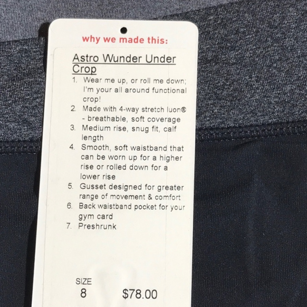 Vintage! LULULEMON Astro Wunder Under Crop - Picture 6 of 14
